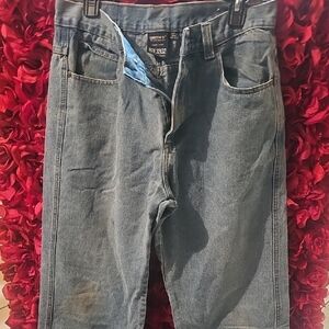 SMITH'S Classic Relaxed Indigo Work Jeans Size 32 X 32 - Some Wear Stains Front